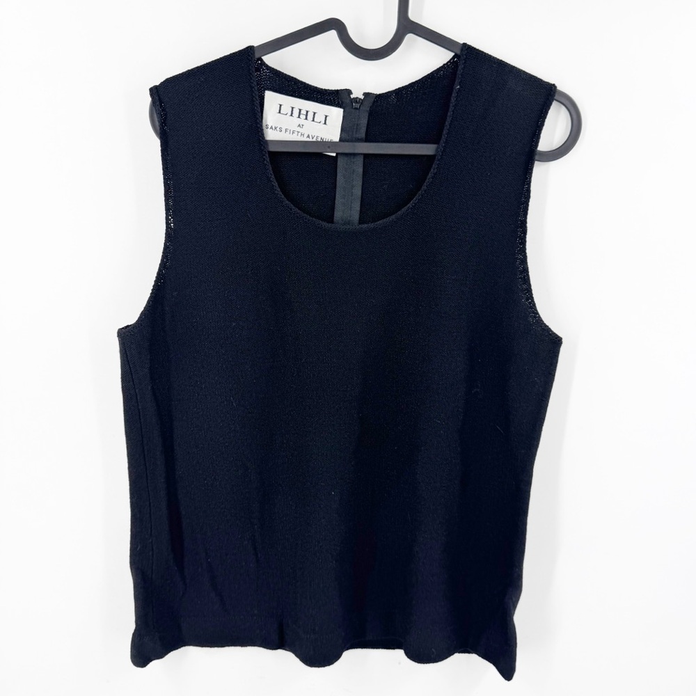 ✅ LIHLI SAKS FIFTH AVE Black Women's KNIT Top‎ SIZE LARGE